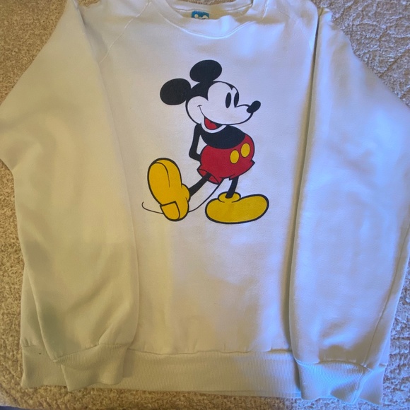 Vintage Disney Mickey Mouse White Sweatshirt - Picture 3 of 6